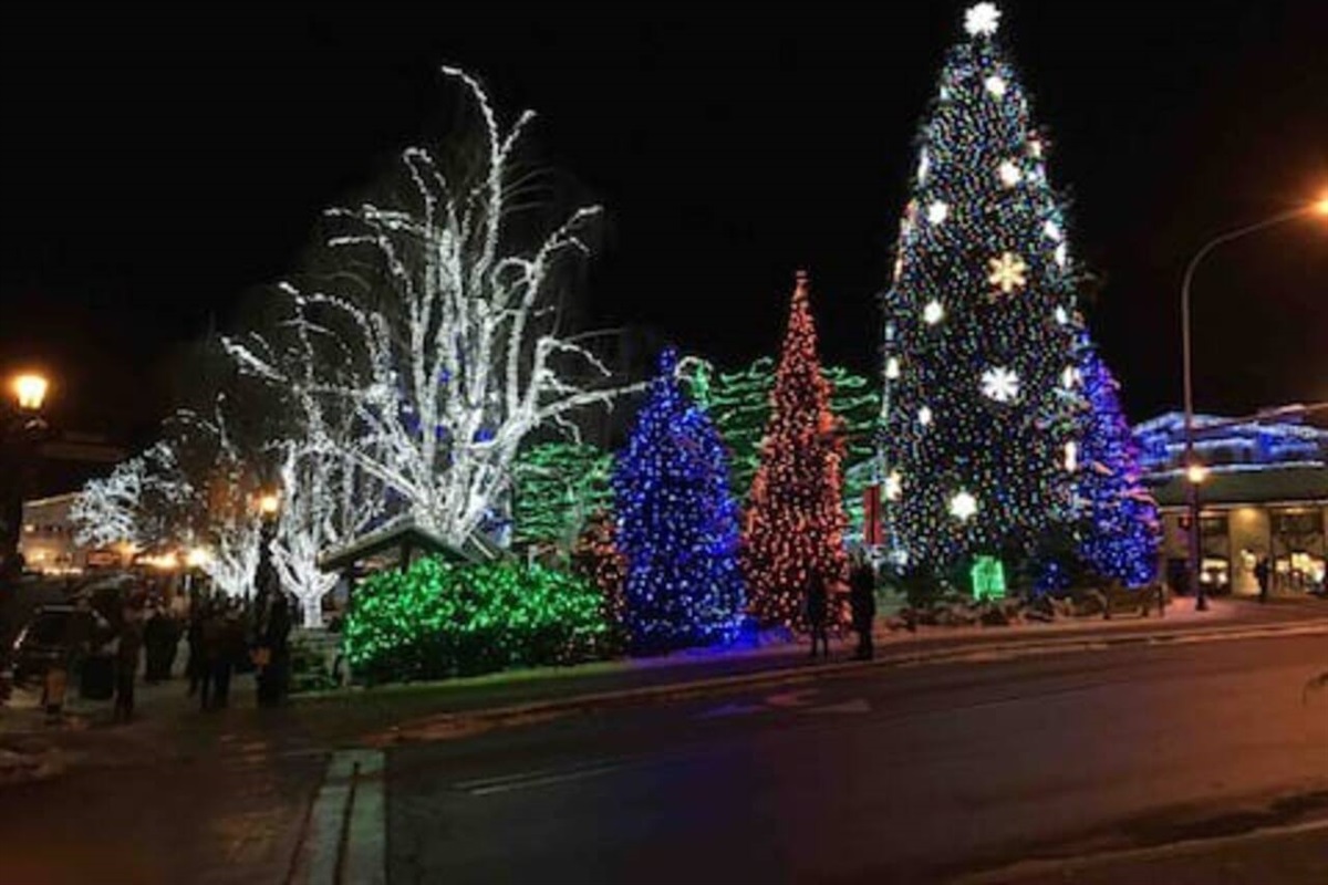 Christmas lights downtown. 