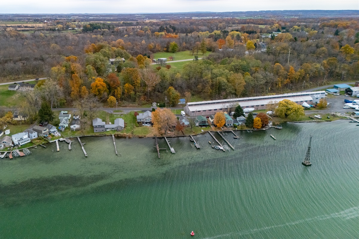 Arial view of the home and  surrounding area