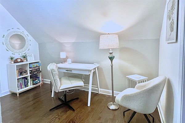 Whether you're catching up on emails or journaling with a cup of coffee, this cozy workspace has you covered.