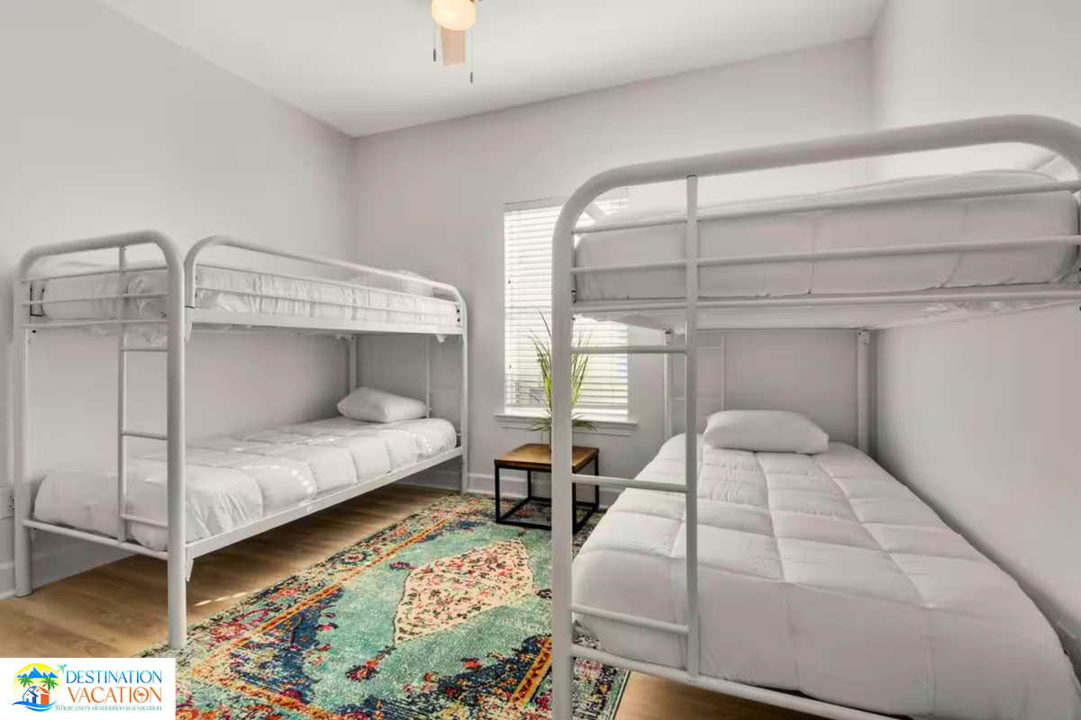 A peaceful bunk room for restful stays.