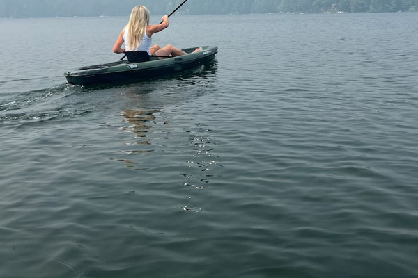 Paddle the shore in the 2 provided kayaks 
