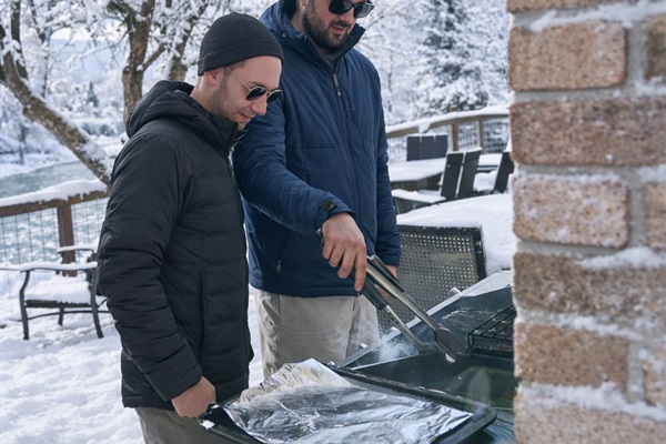 Winter chill and warm grill