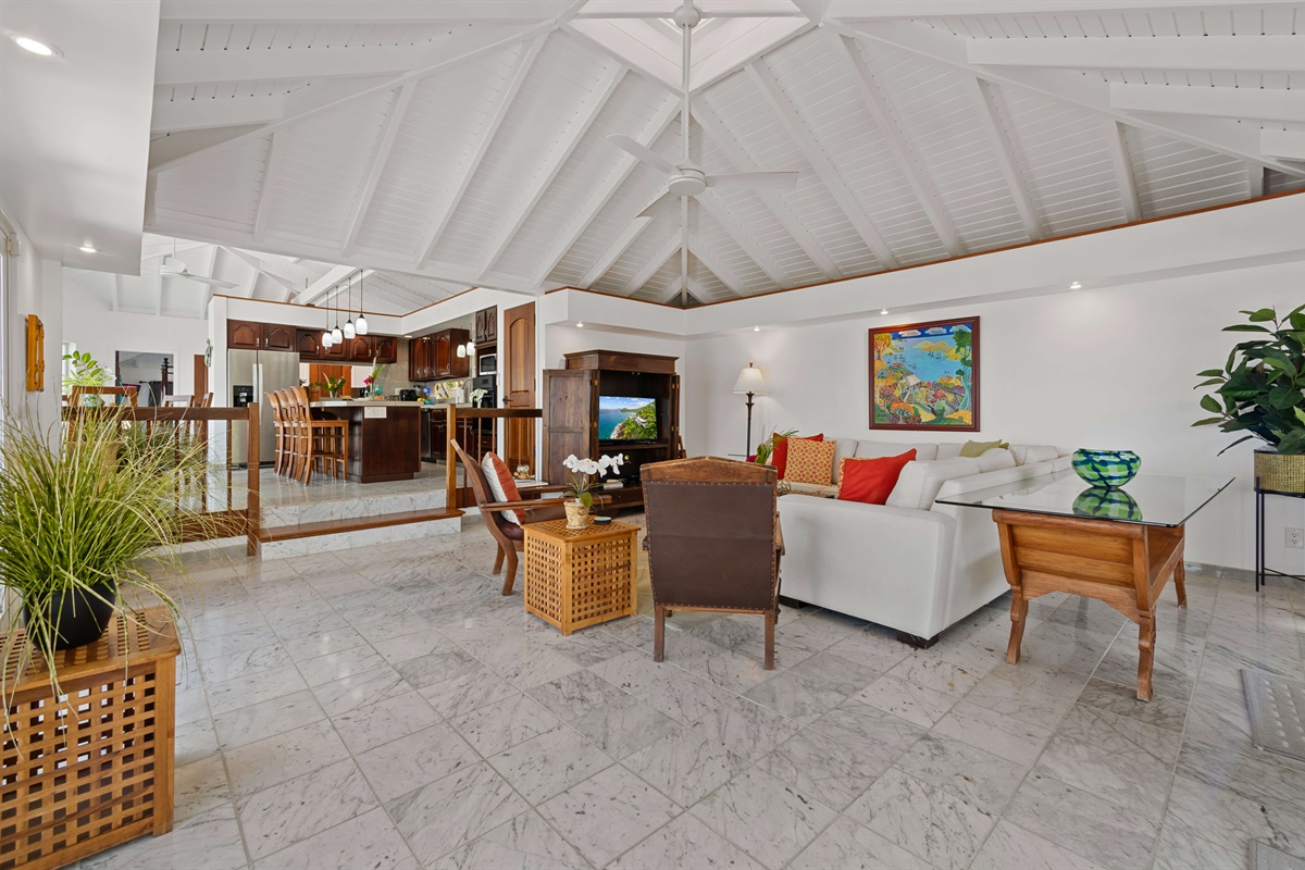 An open floor plan upstairs allows everyone to feel included