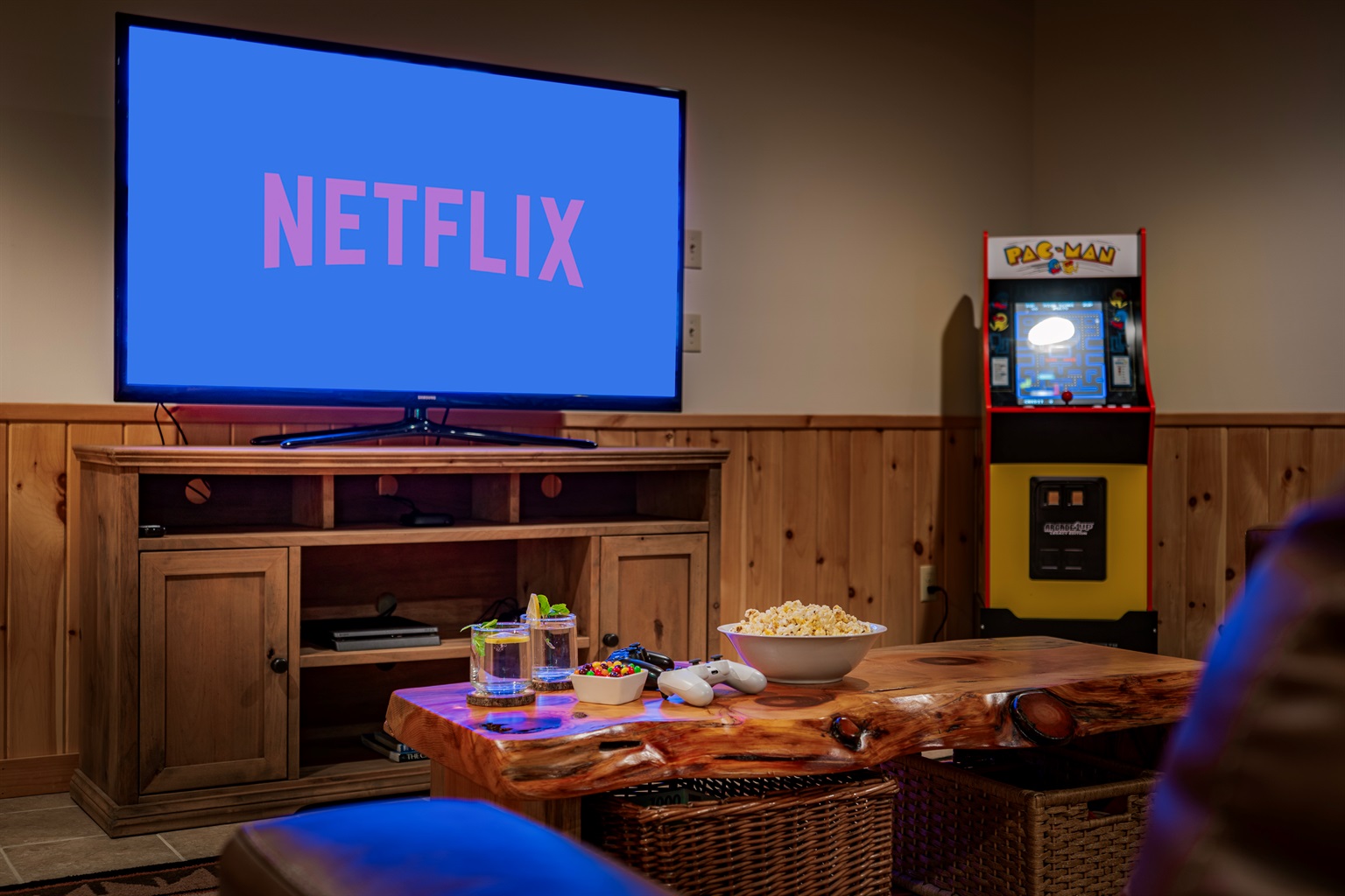 Smart TV for your favorite shows and an arcade machine for playful competition.