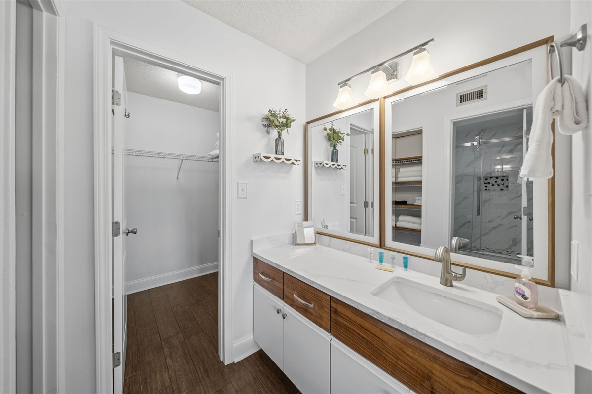 Spacious Master Suite walk in closet