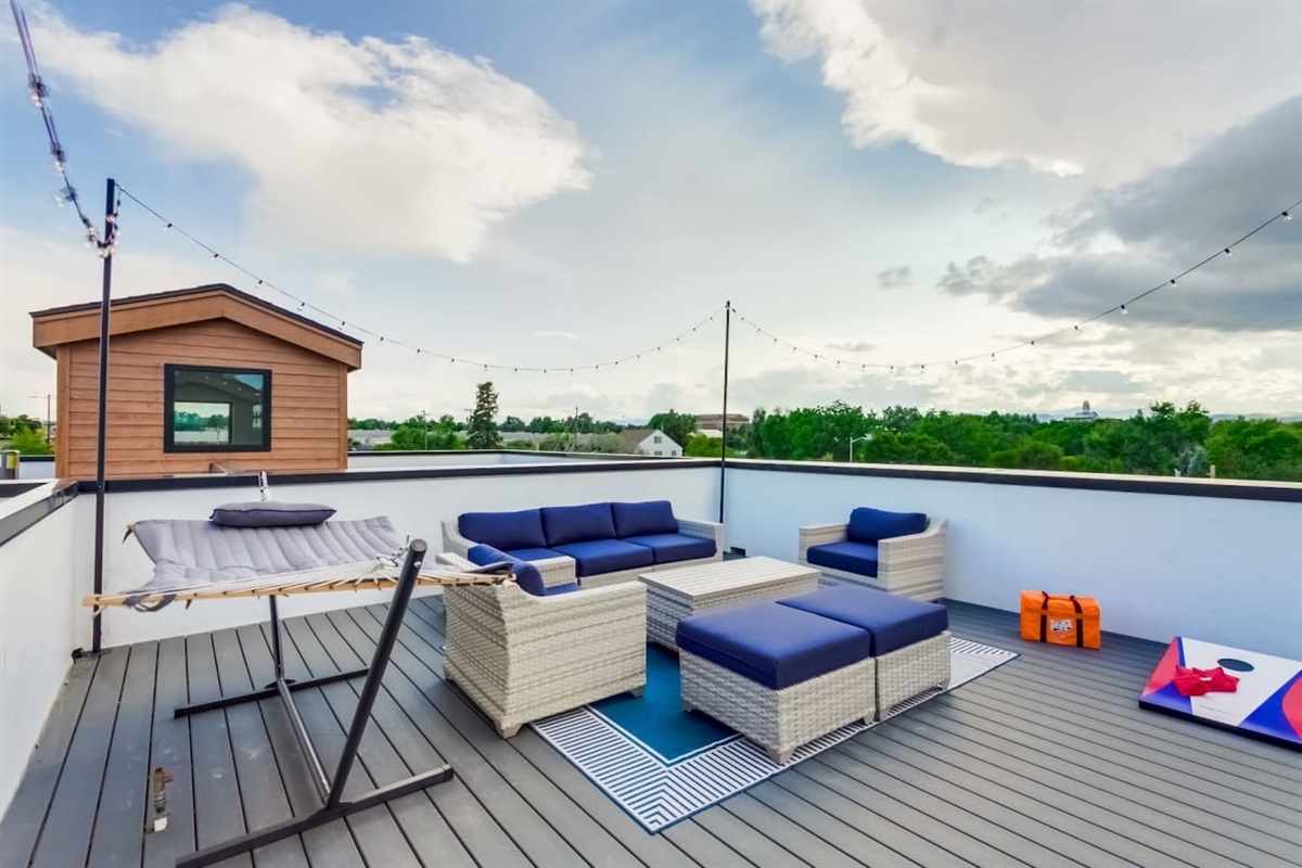 Games and lounging and VIEWS on the rooftop!