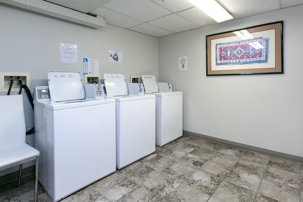 There's an on site coin operated laundry facility on level P1 of our building. We supply Tide sensitive skin laundry soap and dryer sheets for our guests.