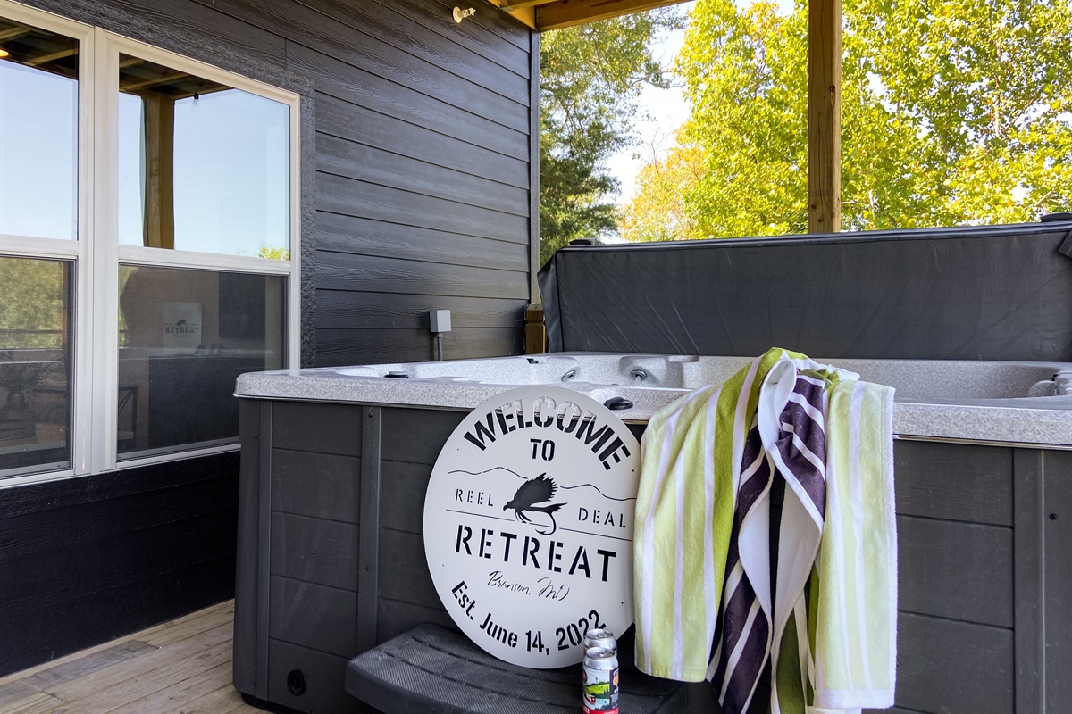 Soak your cares away in the hot tub