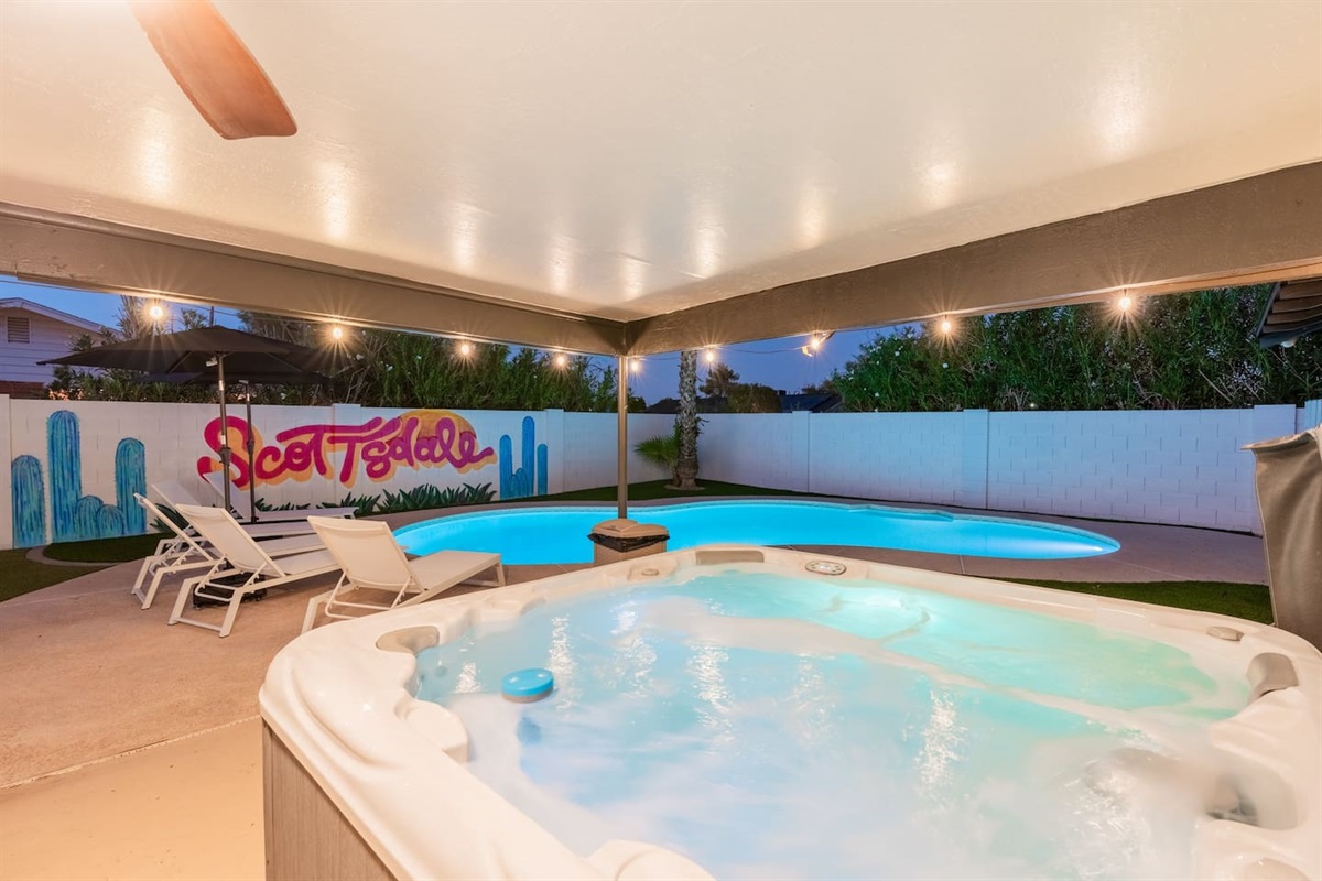 Soak & unwind – relax in the private hot tub steps from the pool, perfect for late-night dips or cool mornings.