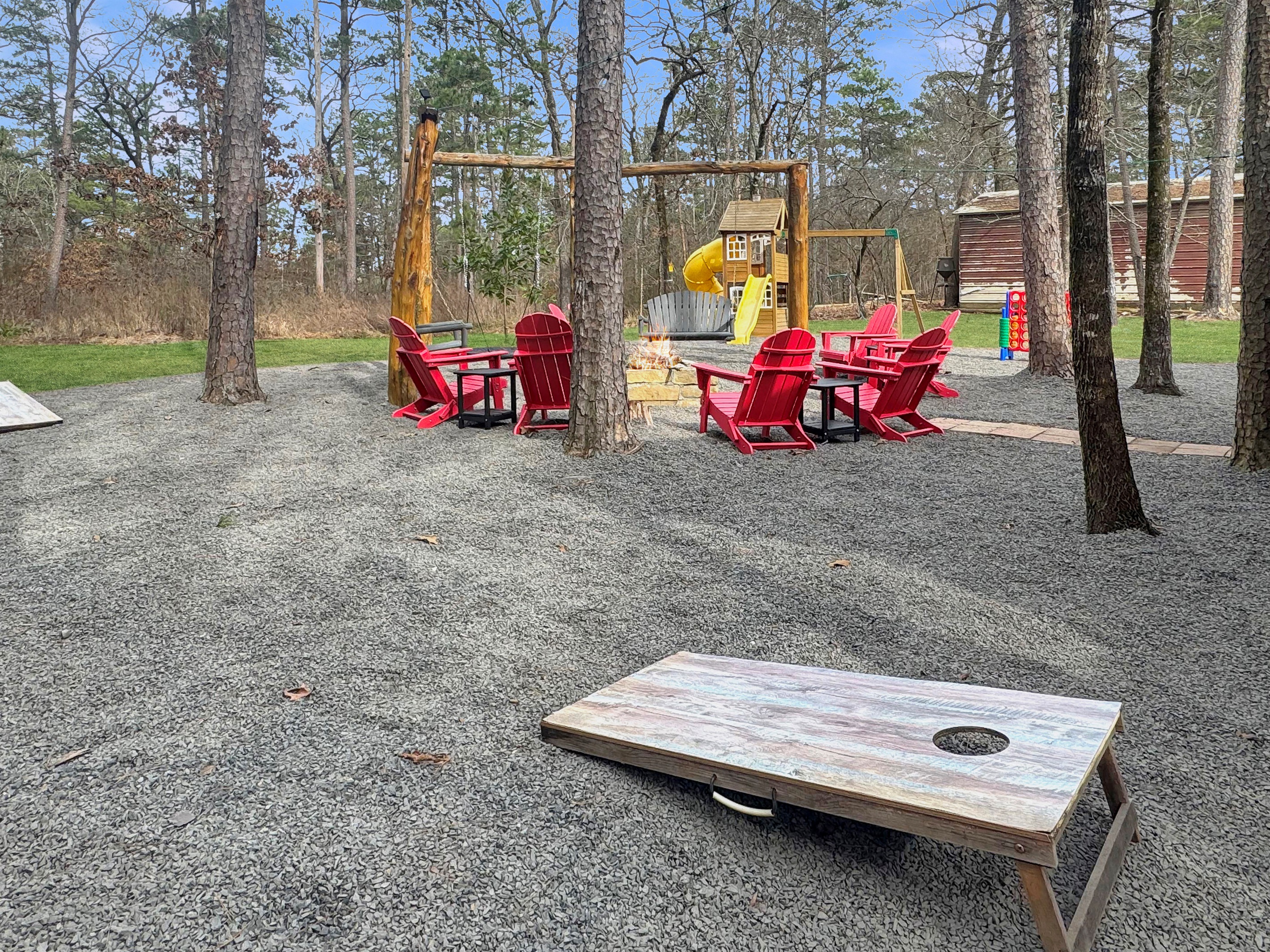 Backyard oasis right up against the Ouachita National Forest.
