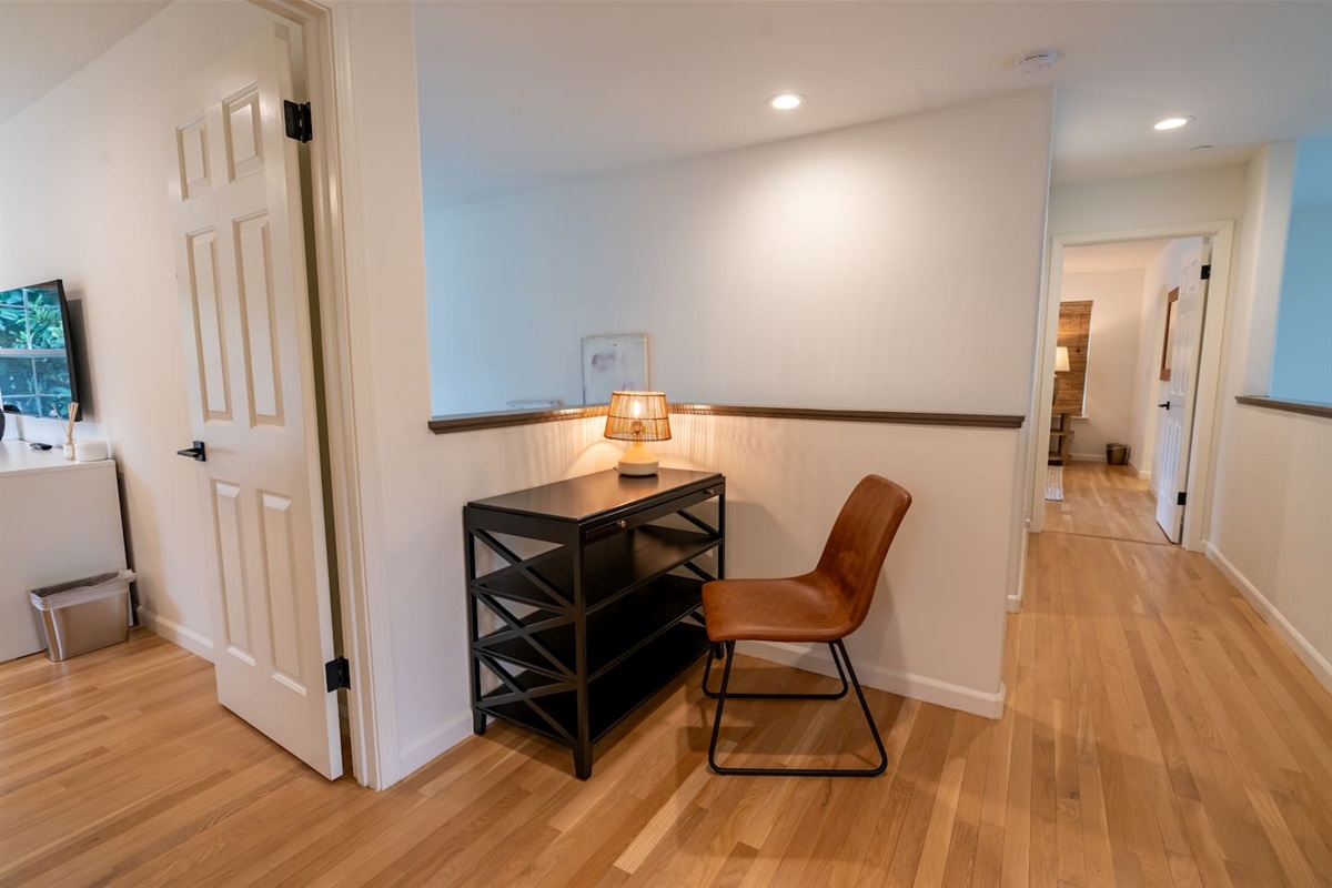 Work area with desk and chair