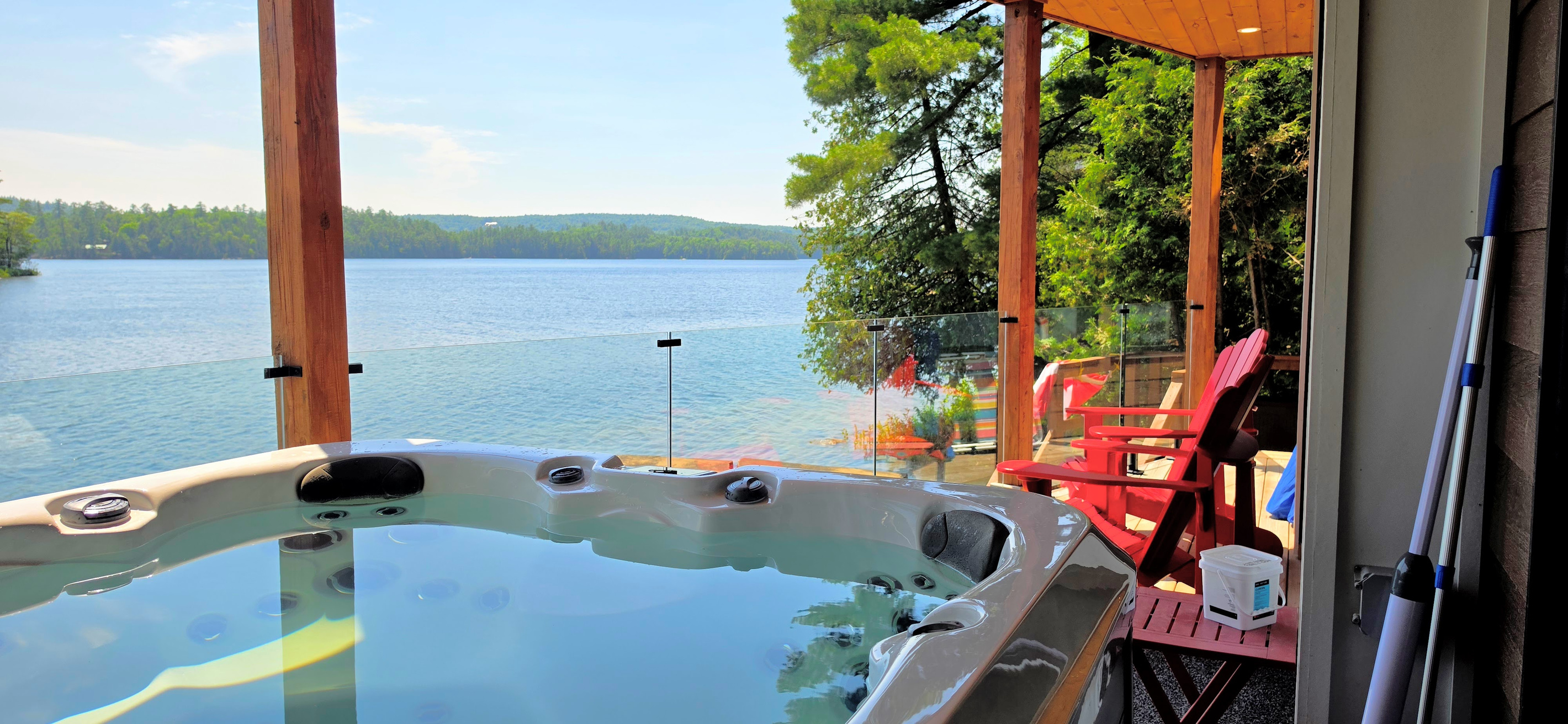 View to the west from lower deck hot tub area