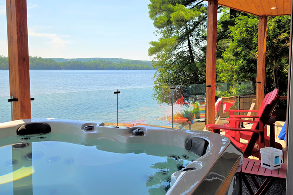 View to the west from lower deck hot tub area