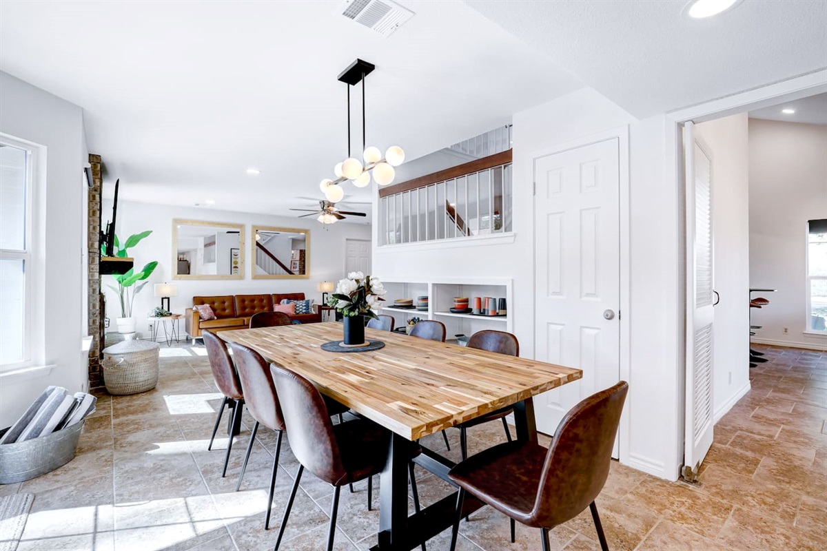 Dining Area sits 8 right next to kitchen