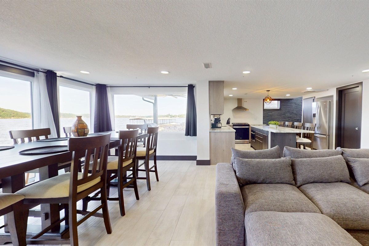 Lower level has large windows that let in lots of natural lighting as well as those Grand Views!