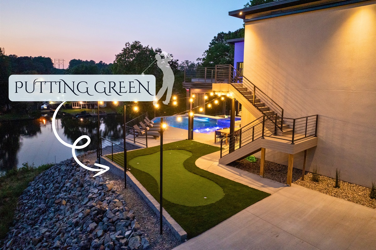 Perfect your swing at our private putting green, a great spot to unwind and practice your golf skills right at home.