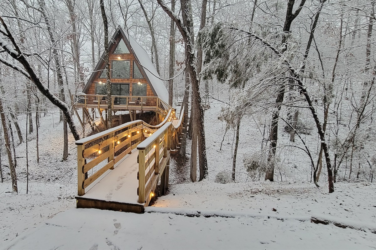 The Bridge House in the Winter