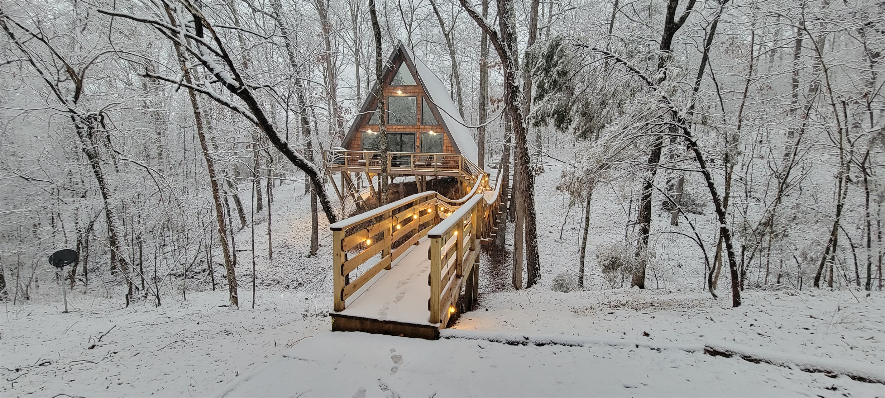 The Bridge House in the Winter