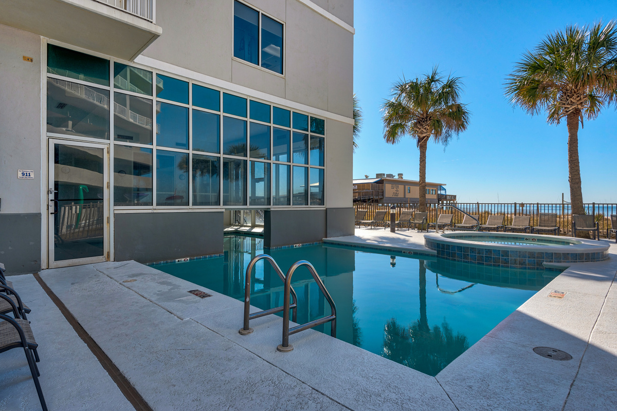 Outdoor pool beside the Seawind building.