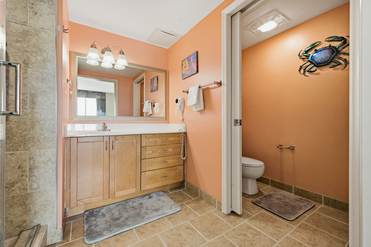 A sunlit vanity with real counter space to get ready without elbowing anyone ⭐