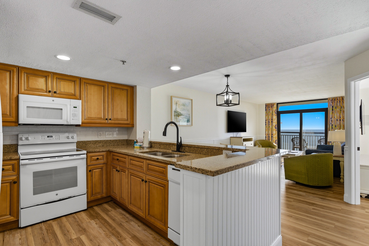 Kitchen open to the living area