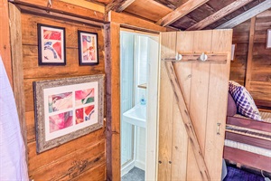 door that leads to the bathroom