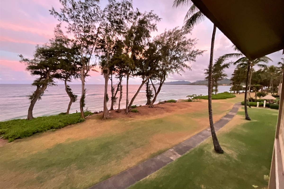 View from the lanai at unit 325 during sunset.