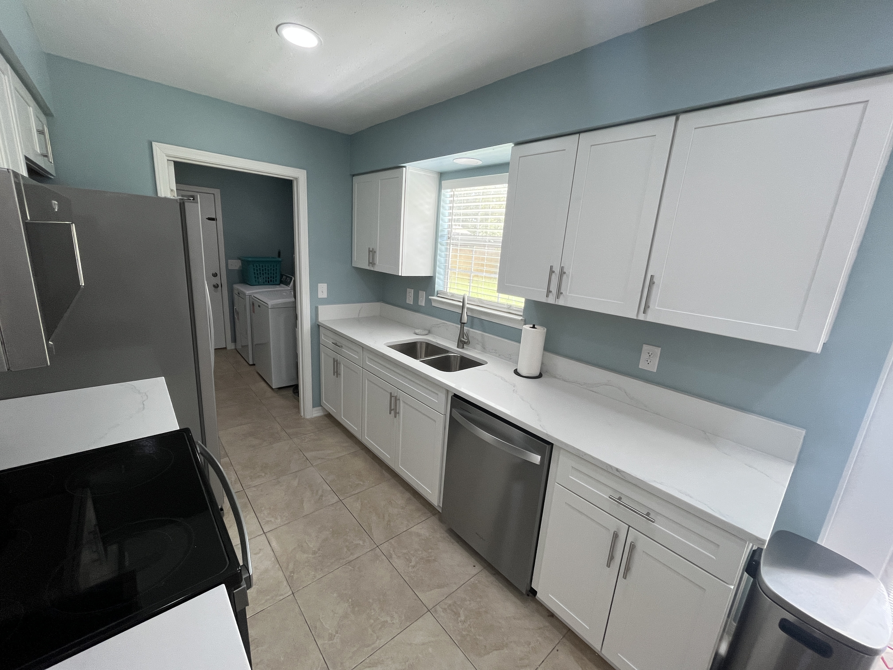 The kitchen offers many amenities. Blender, toaster oven, crock pot, mixer, toaster, pots/pans, dishes and glassware. 