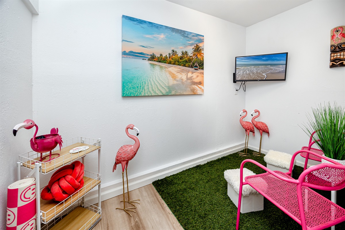 Flamingo Themed Hangout Space