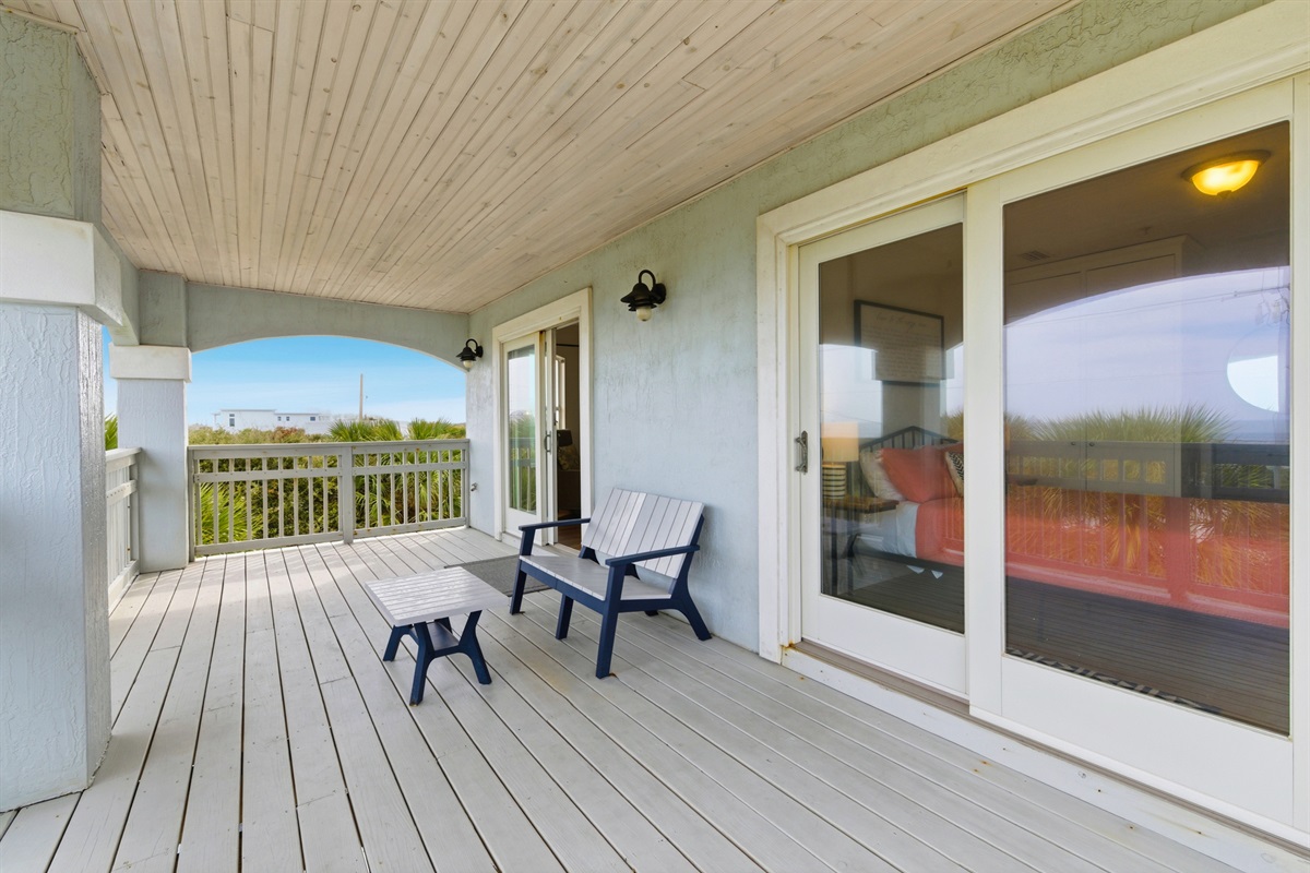 and shared balcony with master