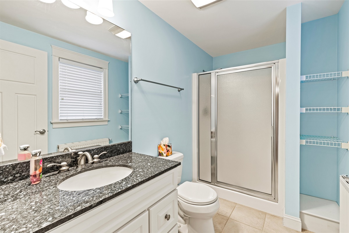 Walk in shower on first floor