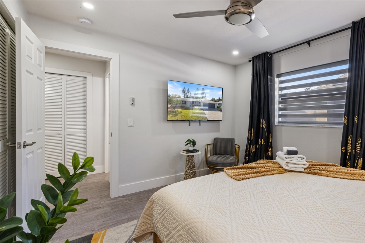 Lay down and enjoy watching in our 45" Roku TV