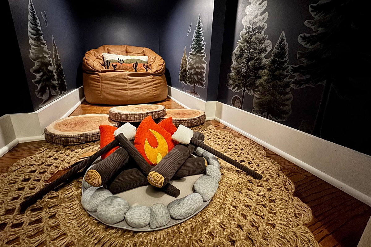 Warning: Your kids will definitely ask for real s'mores after spending time in this fun hideaway spot!