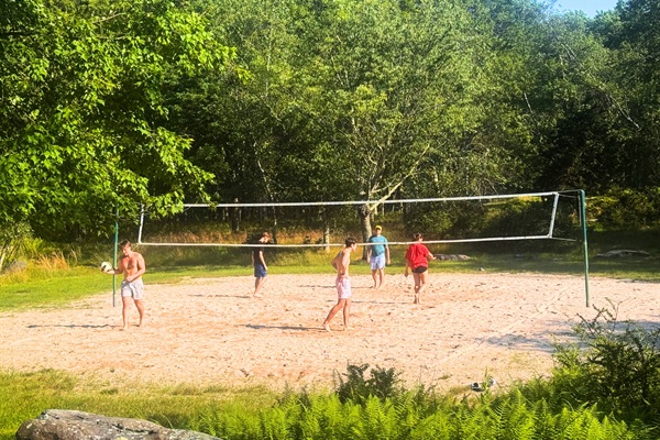 Beach volleyball by the lake