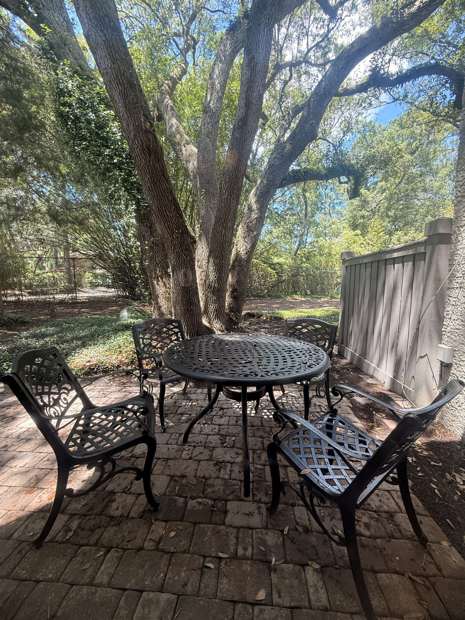 Private patio with outdoor seating