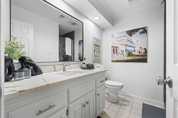 The third full bathroom on the lower level — Breakaway on Lake Hamilton