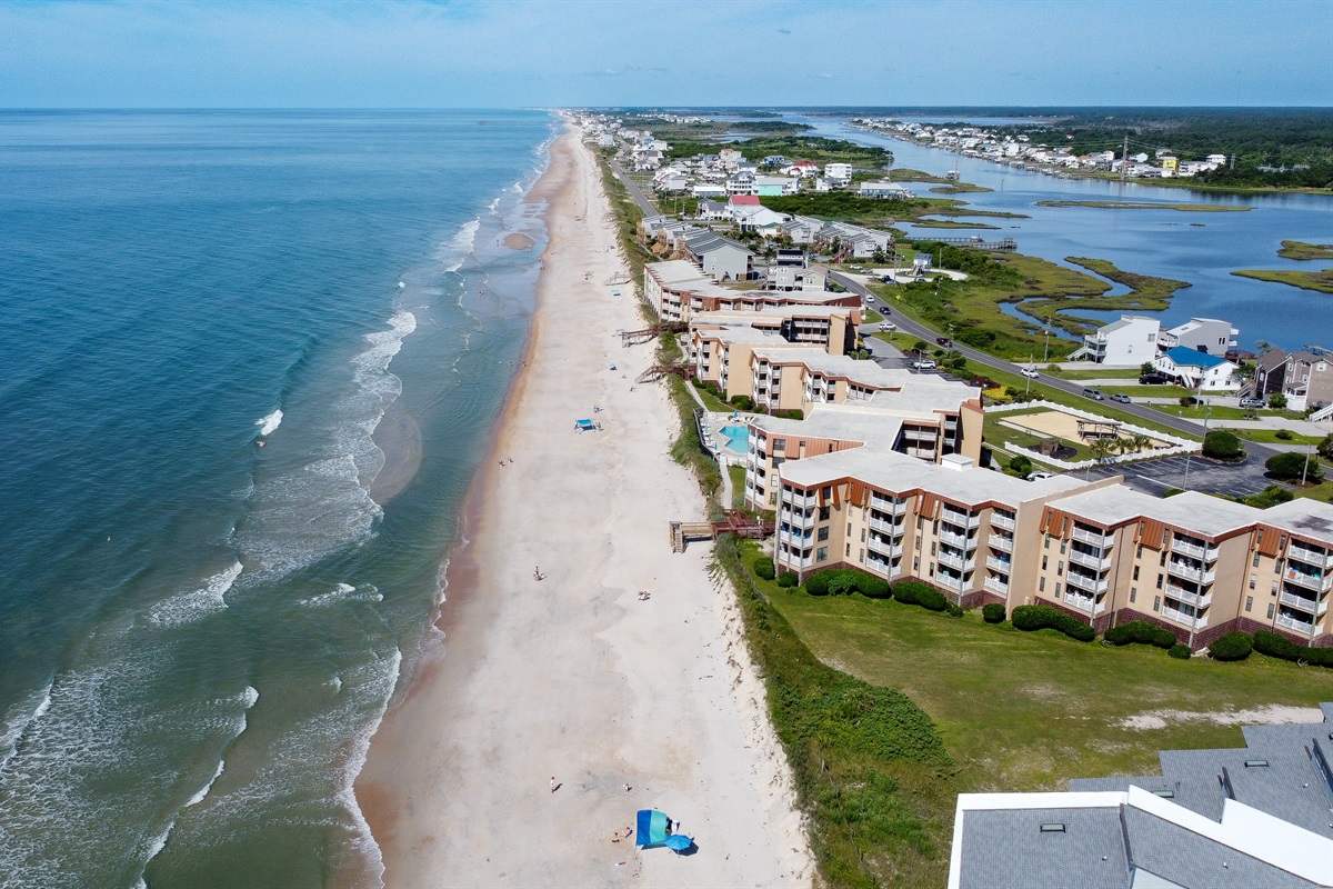 Topsail Dunes aerial view, looking south