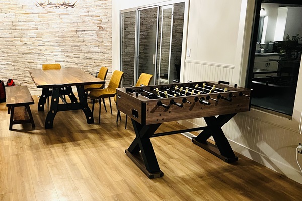 Foosball table in the great room