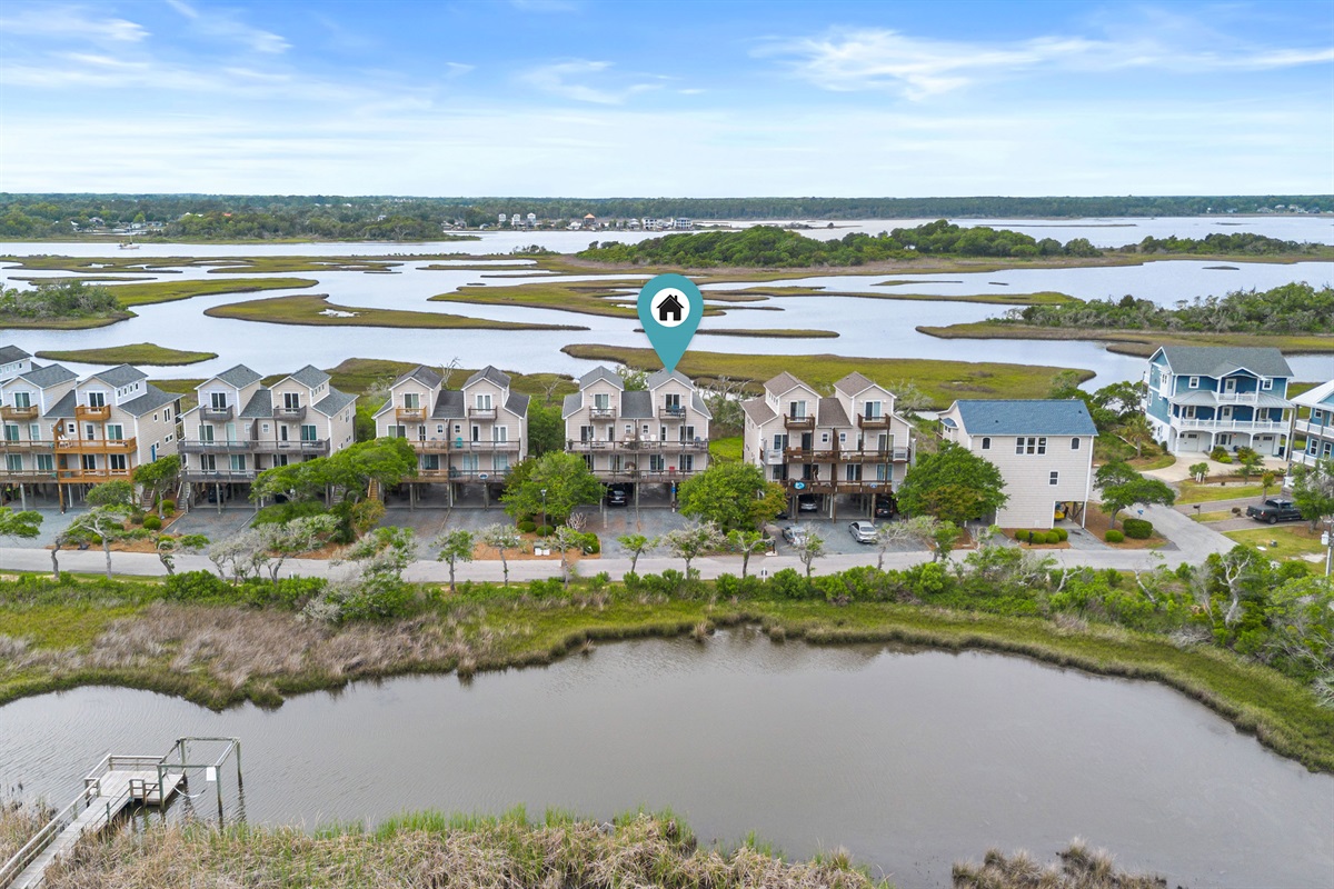 Prime Surf City location just steps from the beach and tucked along the marsh