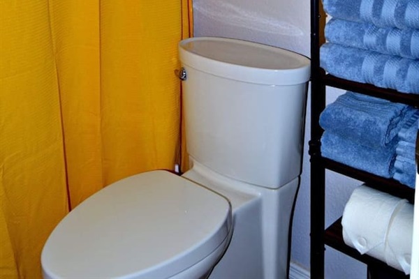 Bathroom with shower and tub combo