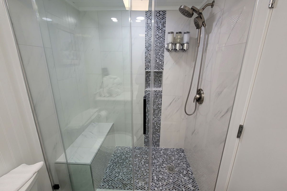 Step in Shower with built in Shower Seat