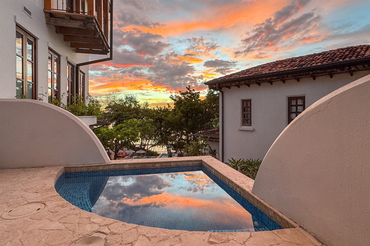 Private plunge pool with ocean views and breathtaking sunsets