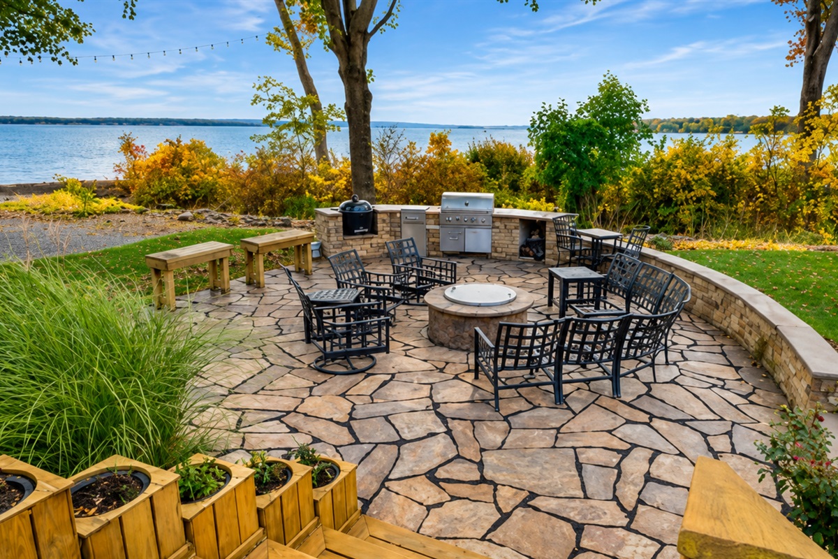 Gather around the firepit and enjoy golden-hour sunsets.