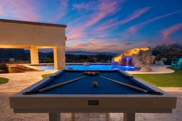Play pool by the pool!