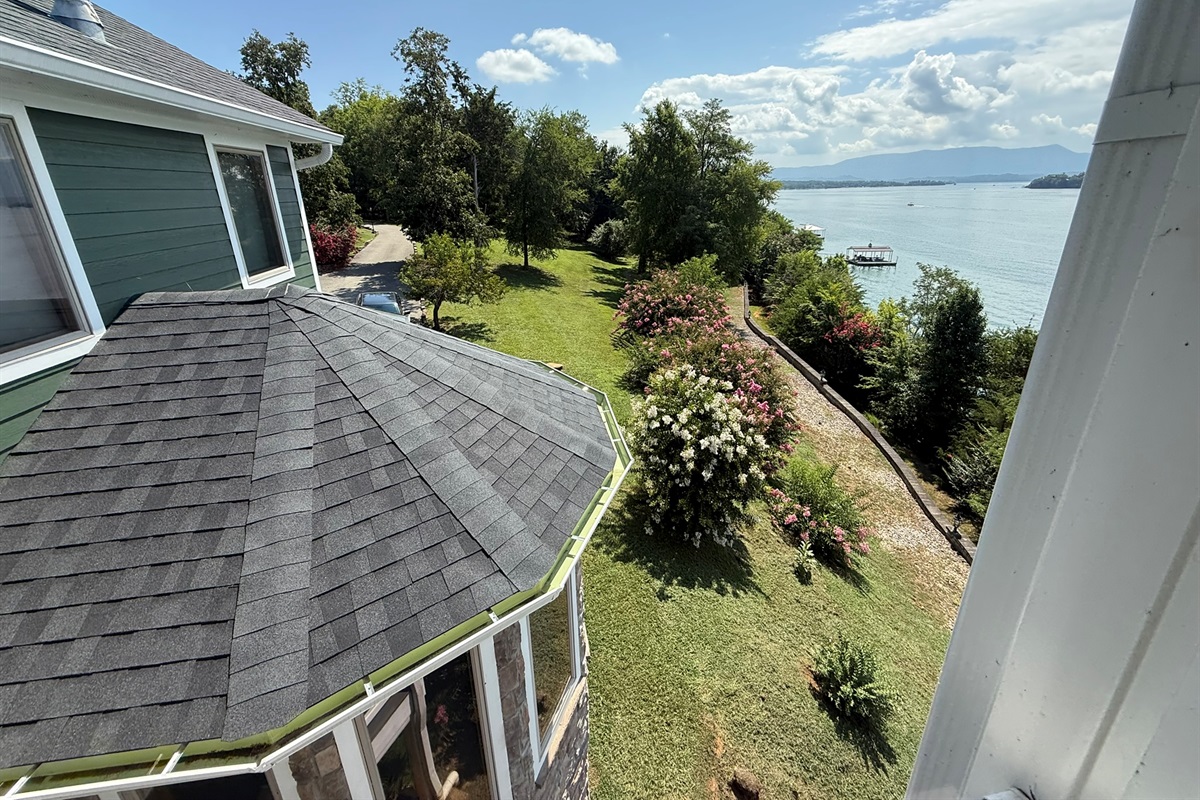 View of English Mountain from the Covered Deck on Bedroom 3
