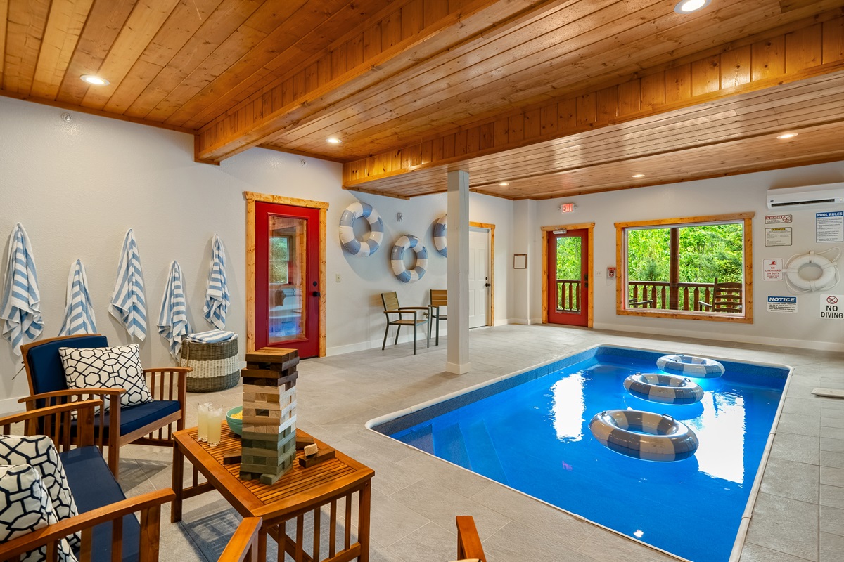 Jump into Summer with an indoor pool and lounge!
