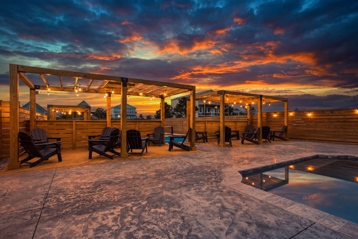 Gather beneath glowing skies for memorable evenings.