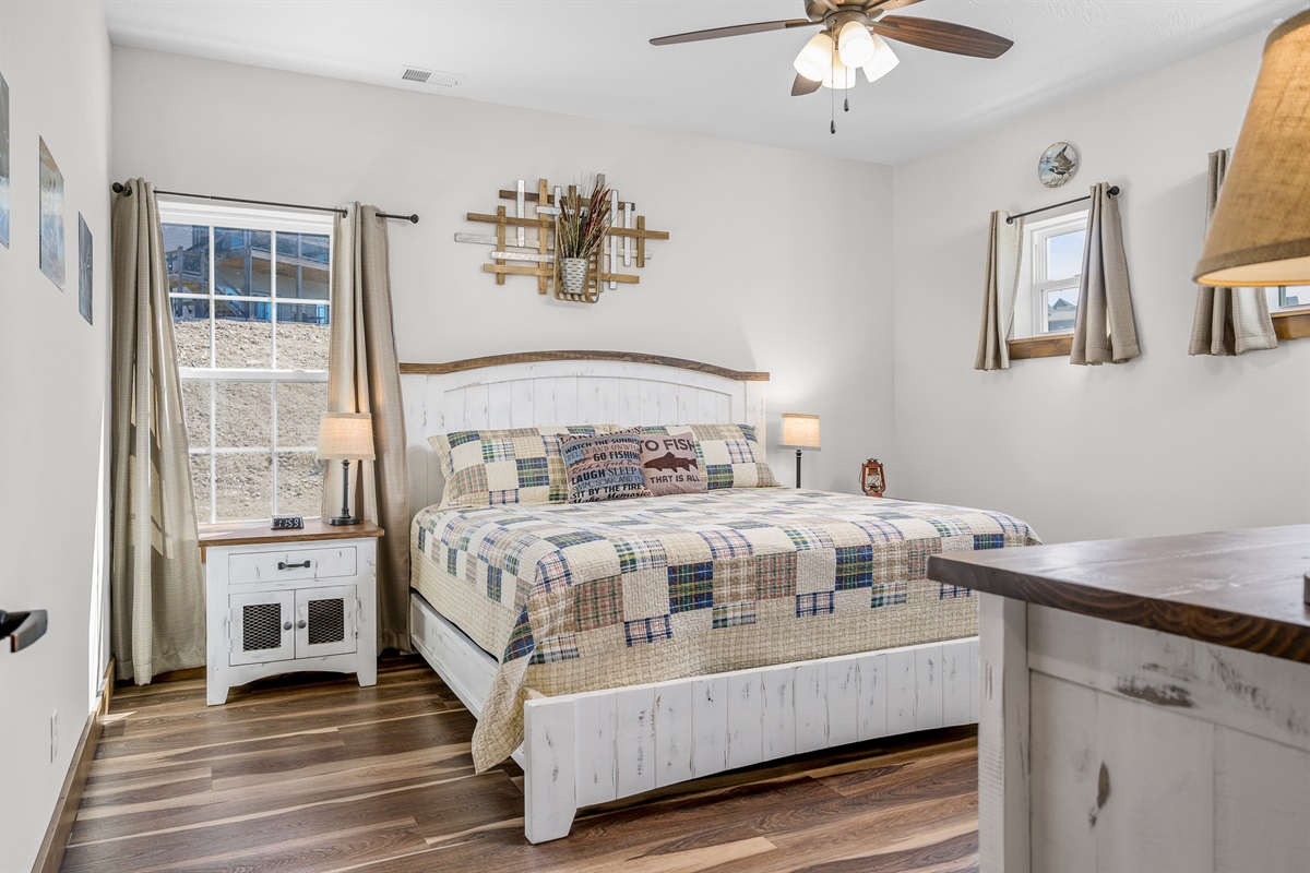 Upper level: Matthew Cuthbert room with King bed. Bathroom located in hall, shared with Gilbert Blythe room.
