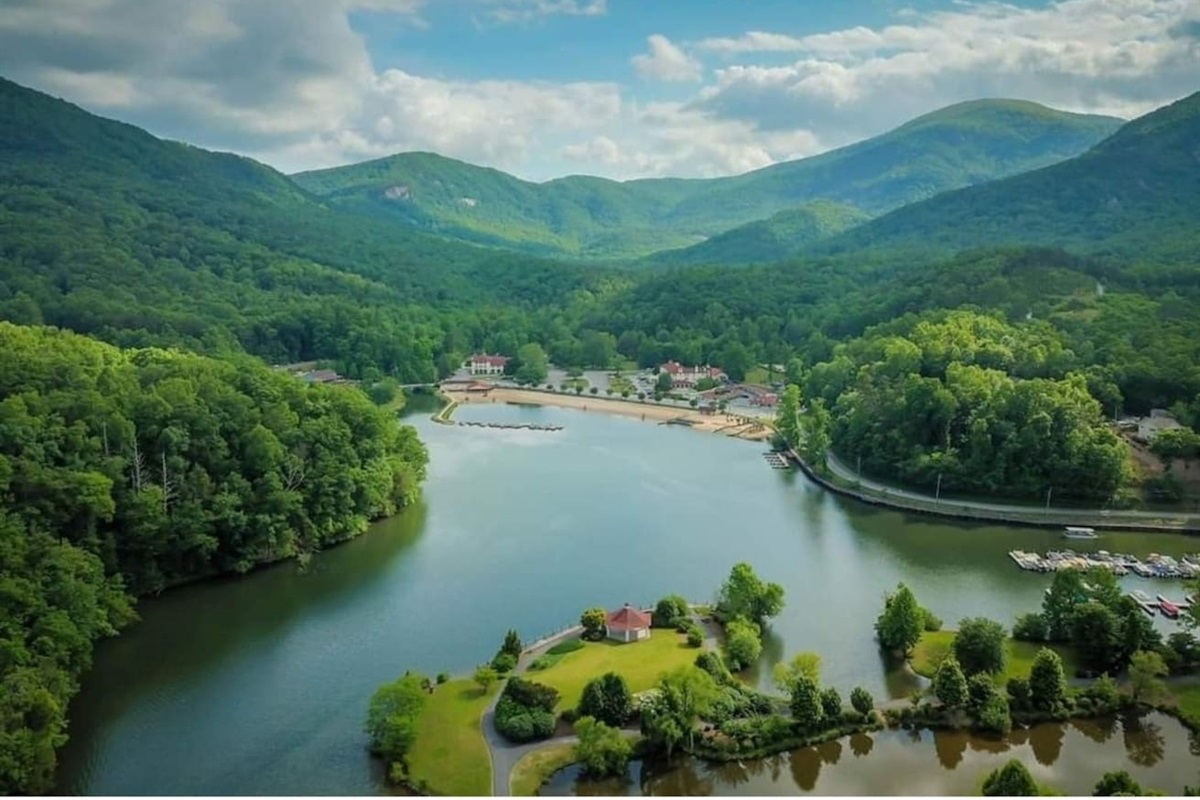 Lake Lure with boat rentals and tours.
