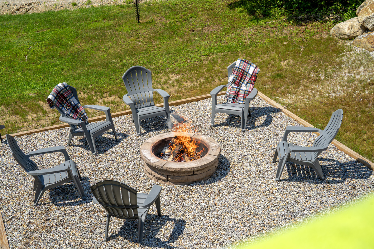 The fire pit is the perfect spot to relax after a day of exploring and enjoy the crisp mountain air!